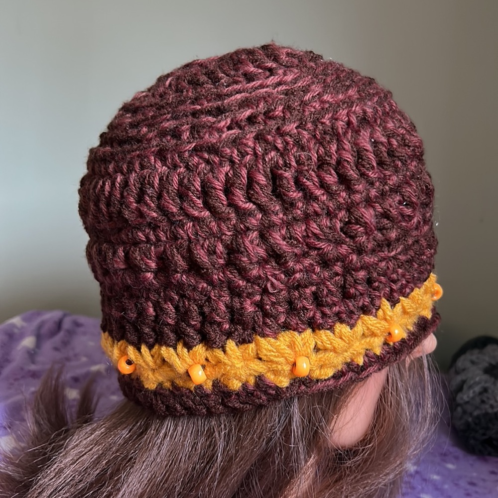 Crochet beanie medium wool yarn new - Picture 4 of 6